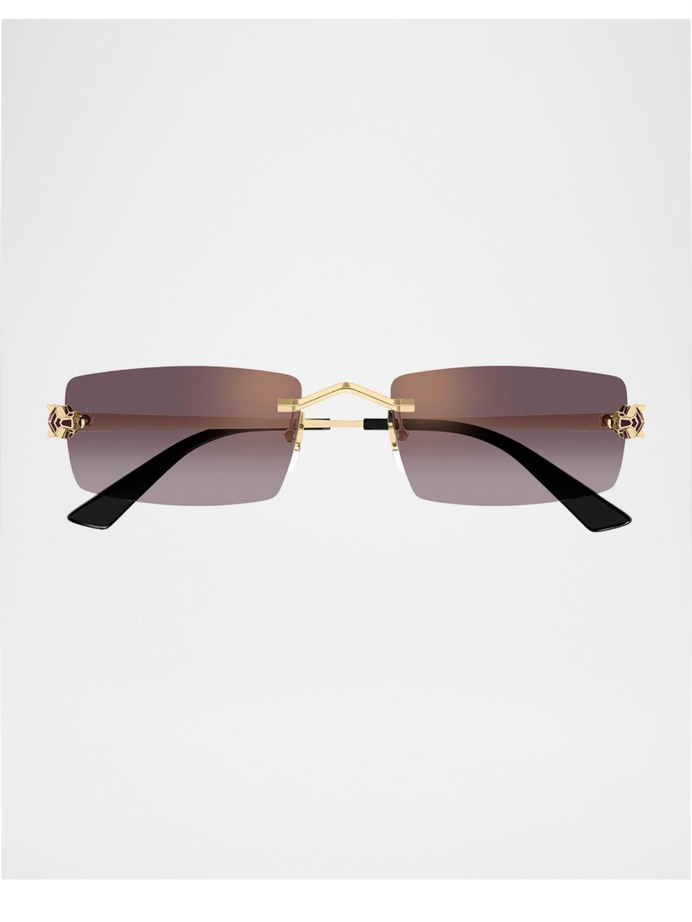 Cartier panthere Rimless Rectangular metal sunglasses